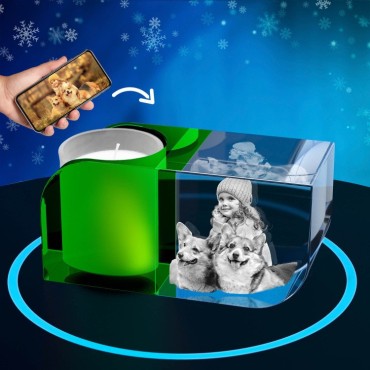 ArtPix3D - Green Leaf Candle Holder